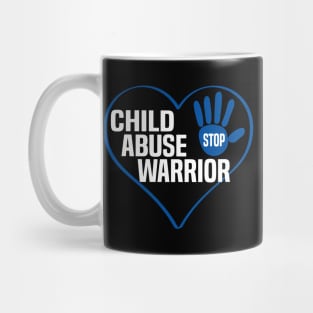 Child Abuse Awareness Warrior Blue Heart Mug